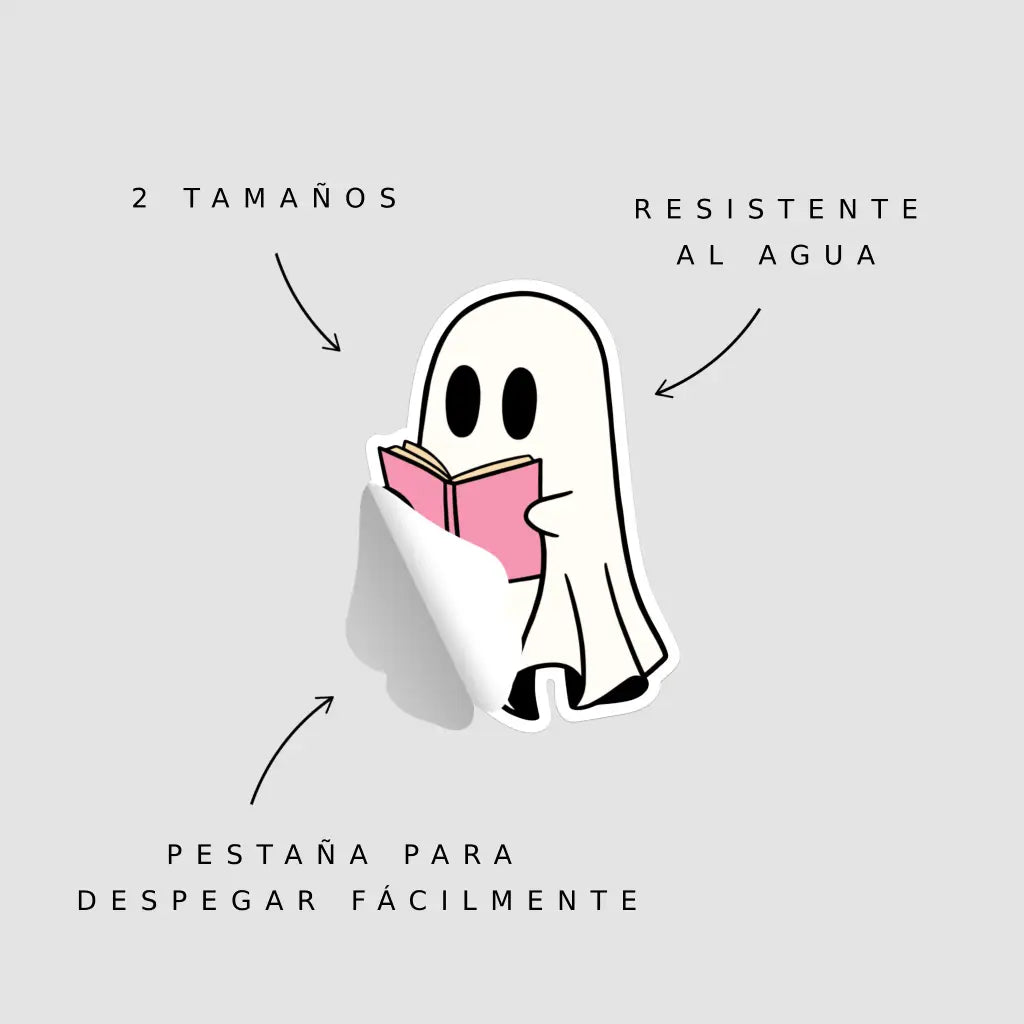 Información sobre las pegatinas. Hechas con vinilo de alta calidad y laminadas con acabado brillante. Son resistentes al agua y al sol. Divertidas - Ideas de regalo - Fantasmas