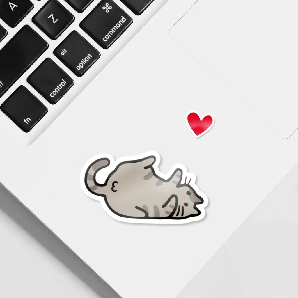 Pegatina gato personalizado boca arriba
