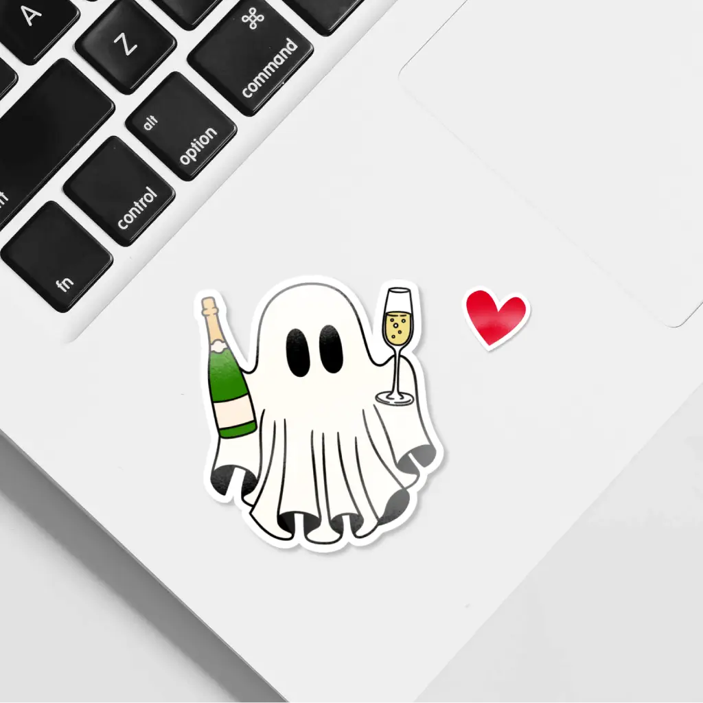Pegatina fantasma champagne