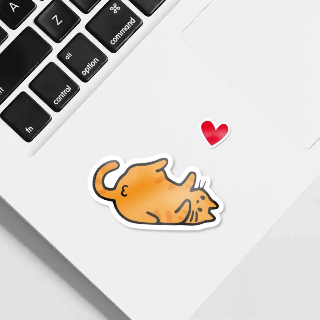 Pegatina gato personalizado boca arriba