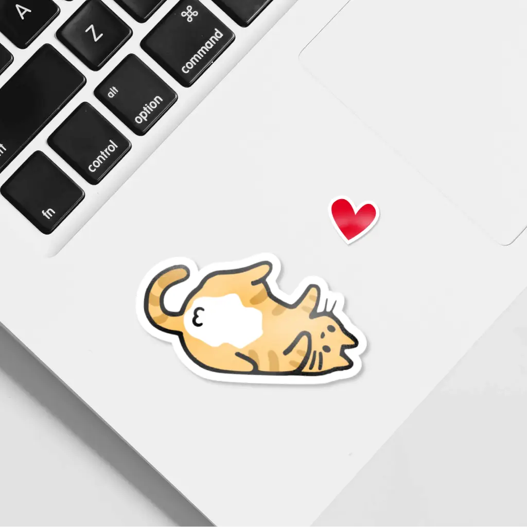 Pegatina gato personalizado boca arriba